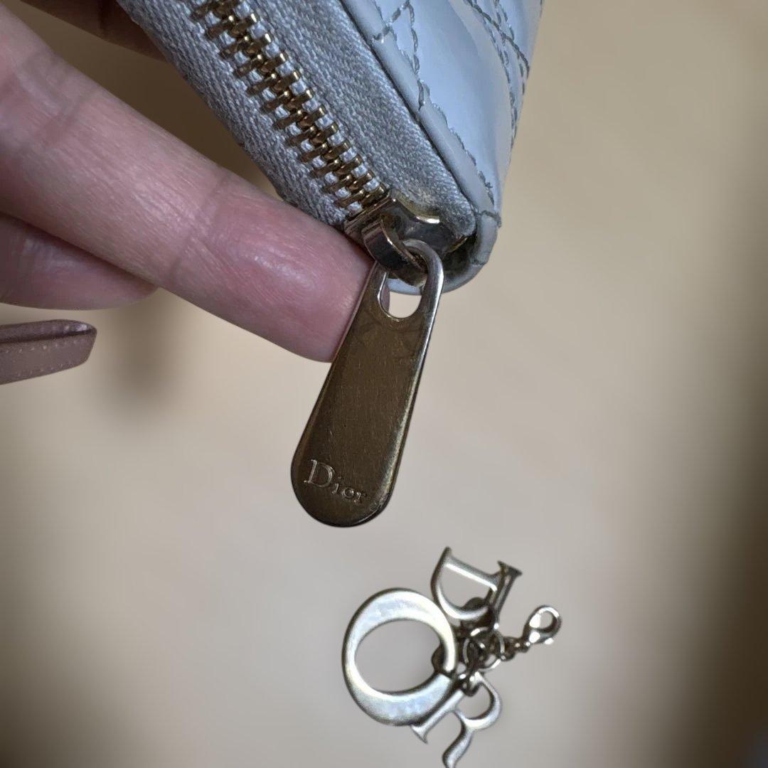 Dior ディオール　 パテントレザー 長財布　水色