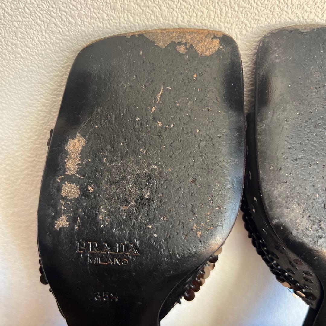 PRADA ブラック ミュール　22.5cm