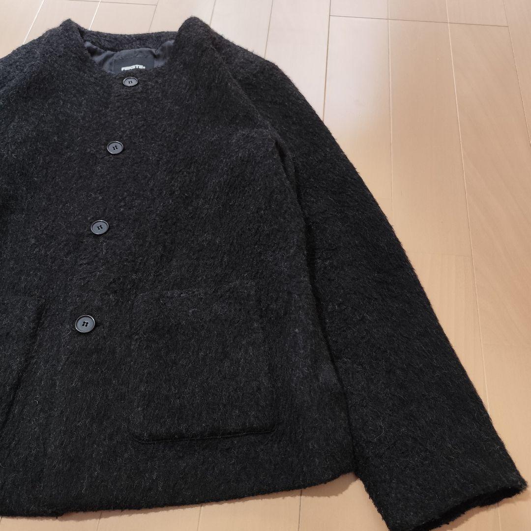 FEKETE ノーカラーウールシャギージャケット ブラック M