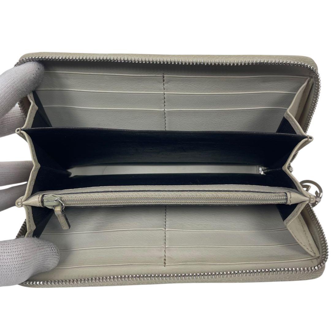 グッチ　長財布　インターロッキング　GGロゴ シマレザー　総柄　エンボス　レザー