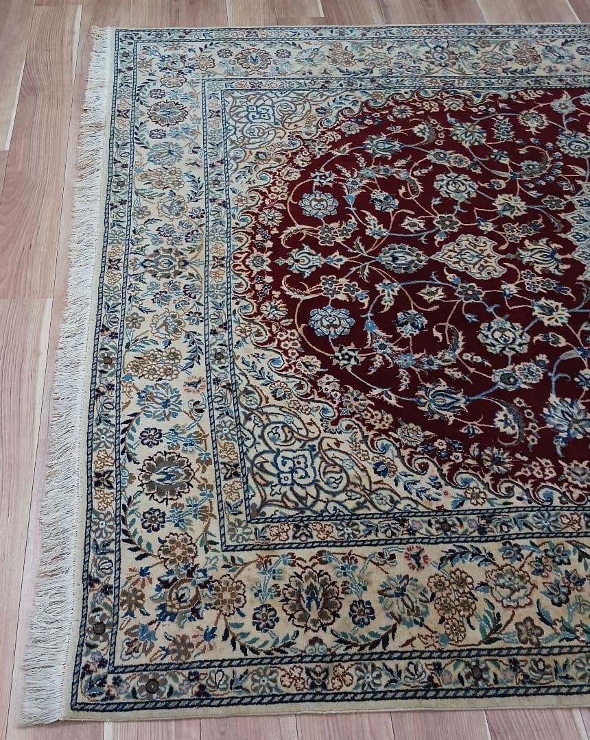 GHR Y2667 高級ペルシャ絨毯 ナイン産 ウール 大判