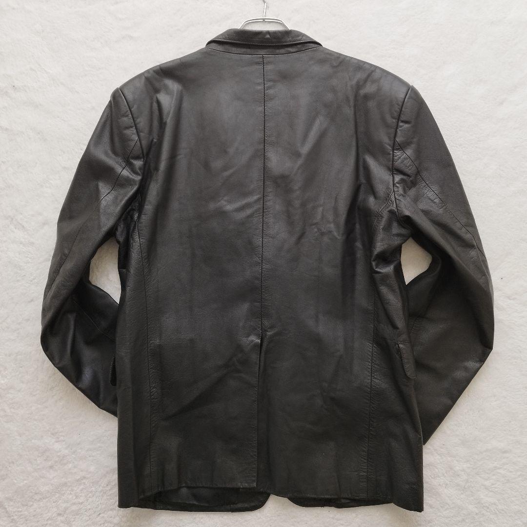 ウィンドアーマー テーラードジャケット レザー 黒 大きいサイズXL