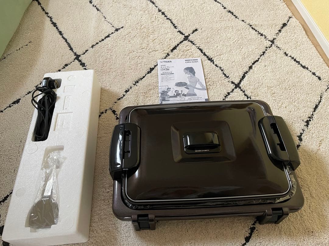 黒 tiger ホットプレート 取扱説明書付き たこ焼き器付き