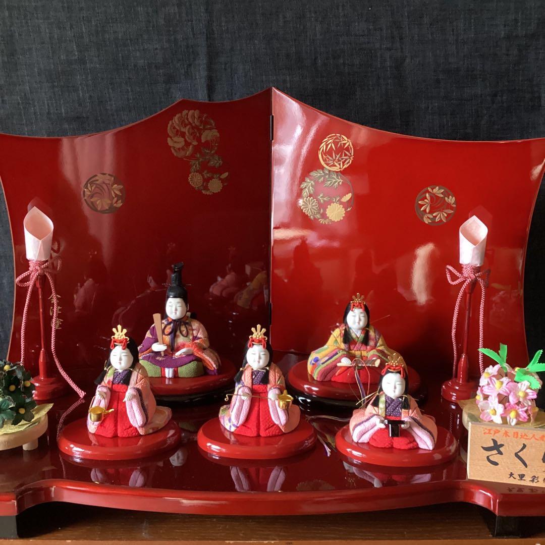 専用です。。さくら 雛人形セット木目込み雛人形 会津塗り