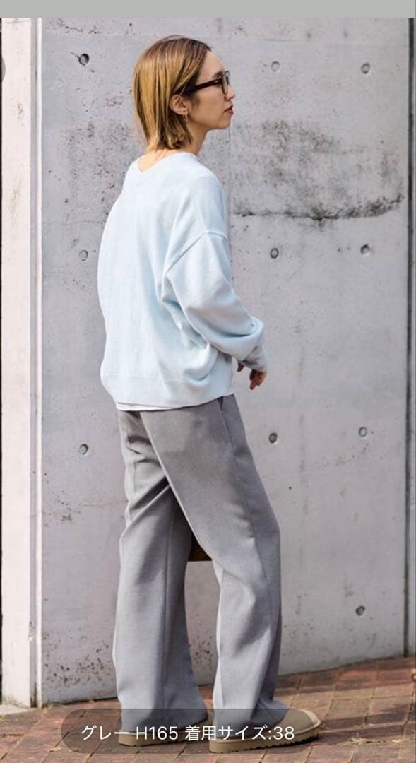 フレームワーク　セミフレアパンツ　グレー38