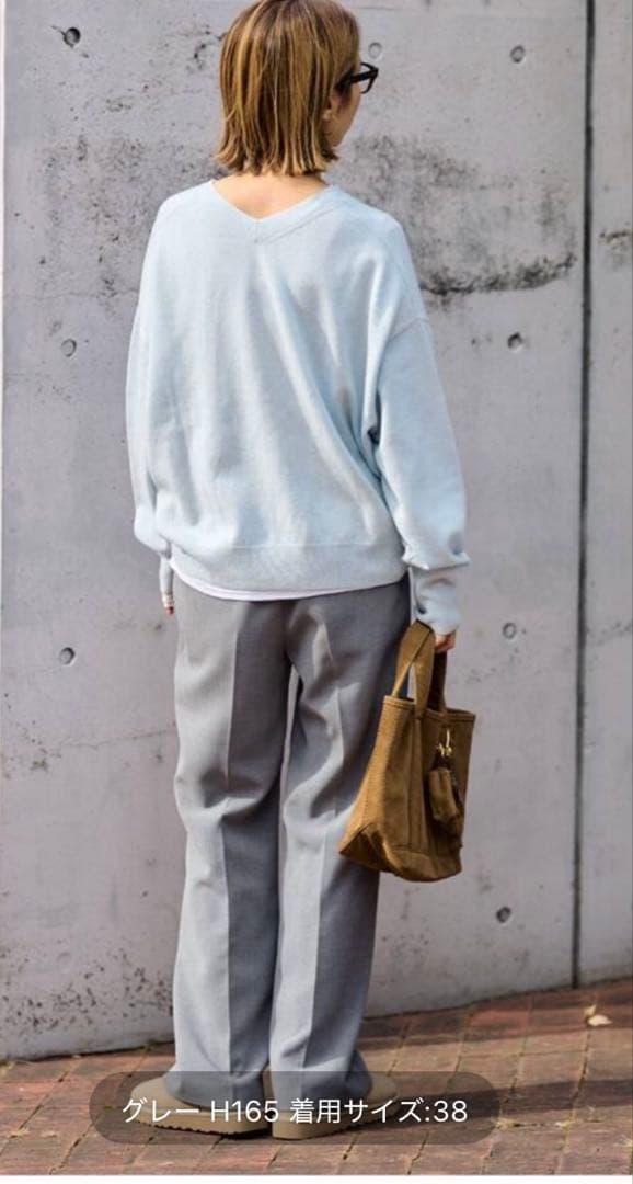 フレームワーク　セミフレアパンツ　グレー38