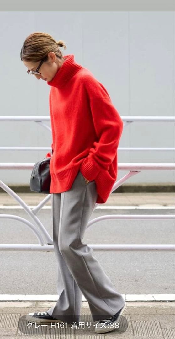 フレームワーク　セミフレアパンツ　グレー38