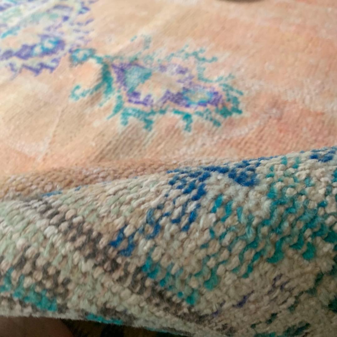 大判　トルコヴィンテージラグ　239×138 オーバーダイ　ペールオレンジ