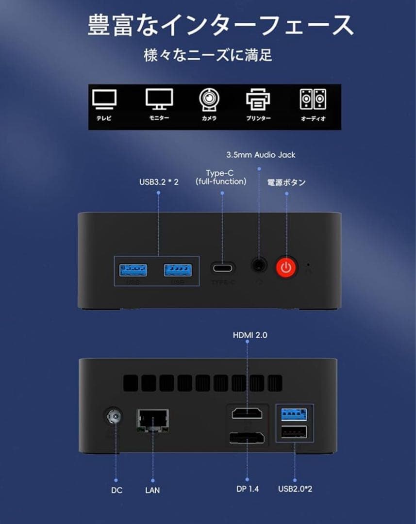 ミニPC 16GB+512GB SSD Windows11 3500U 搭載