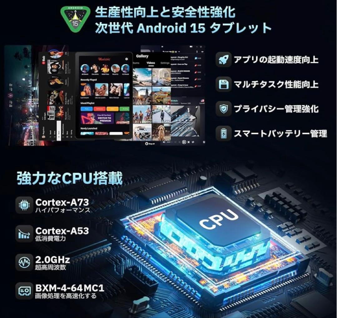 タブレット HiGrace 10.4インチ Android15