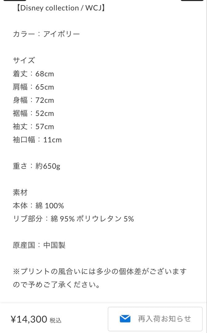 WCJ Disney ミニーマウス プリント スウェット