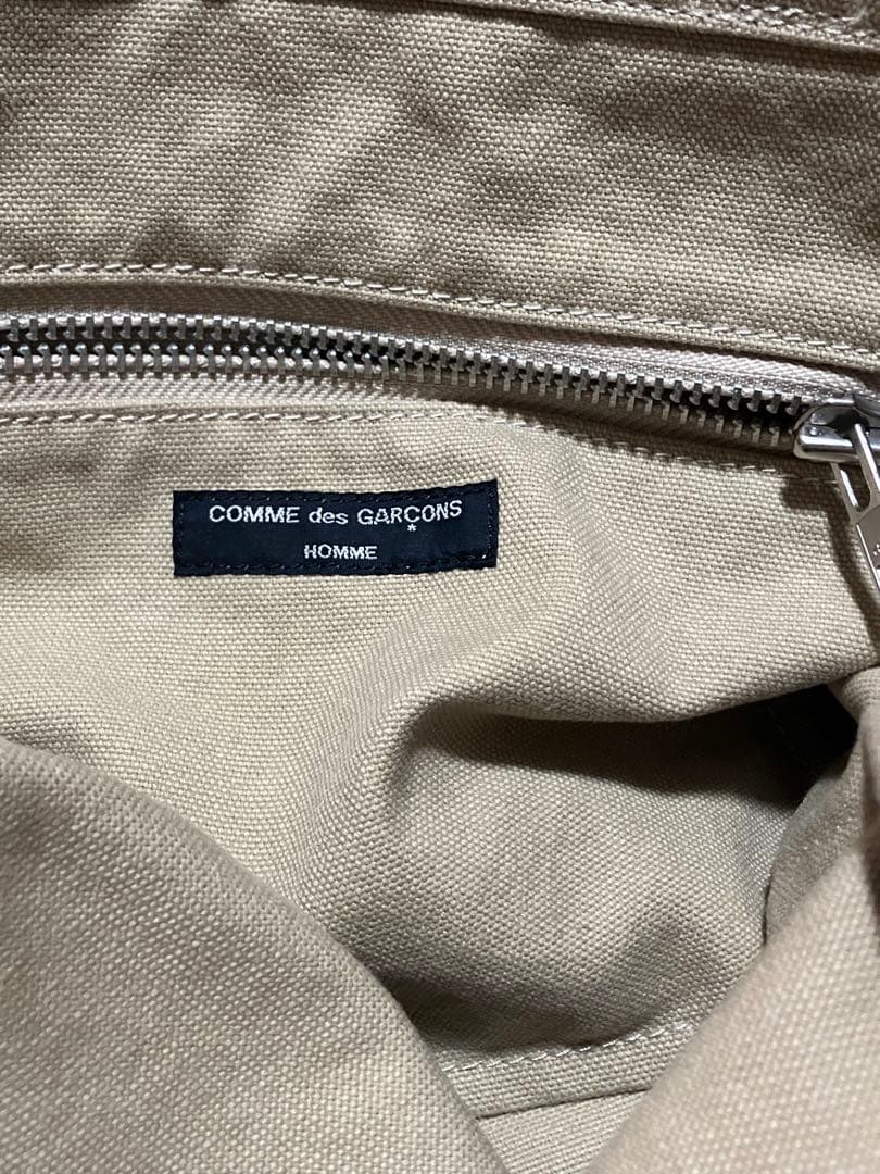 17ss コムデギャルソンオム キャンバス トートバッグ ベージュ ブラウン