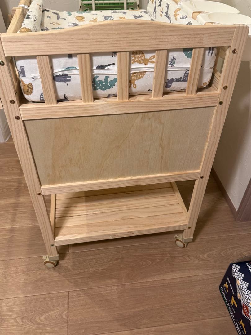 おむつ交換台 収納付き キャスター付き