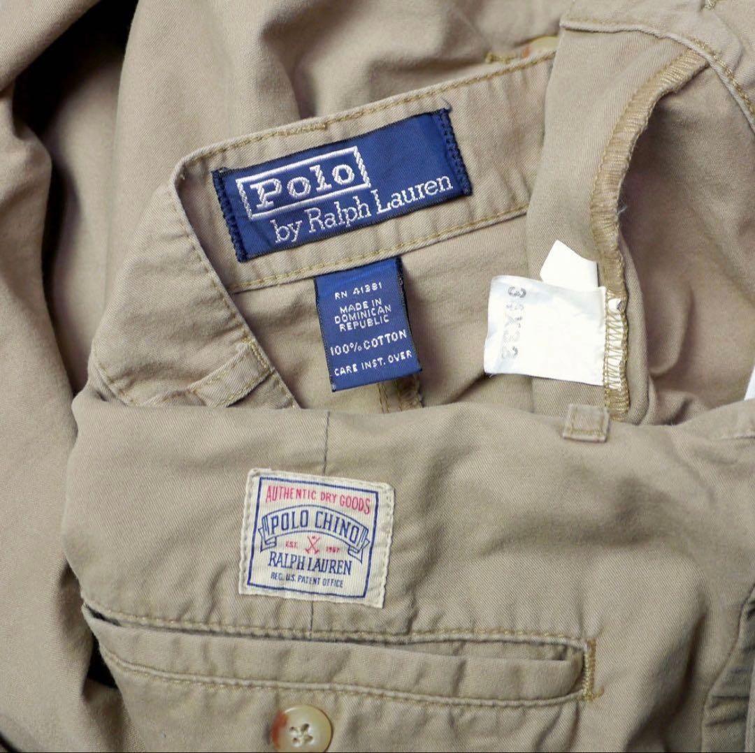 80s90s初期タグ ビンテージ ラルフローレン ポロチノ 2タックパンツW34