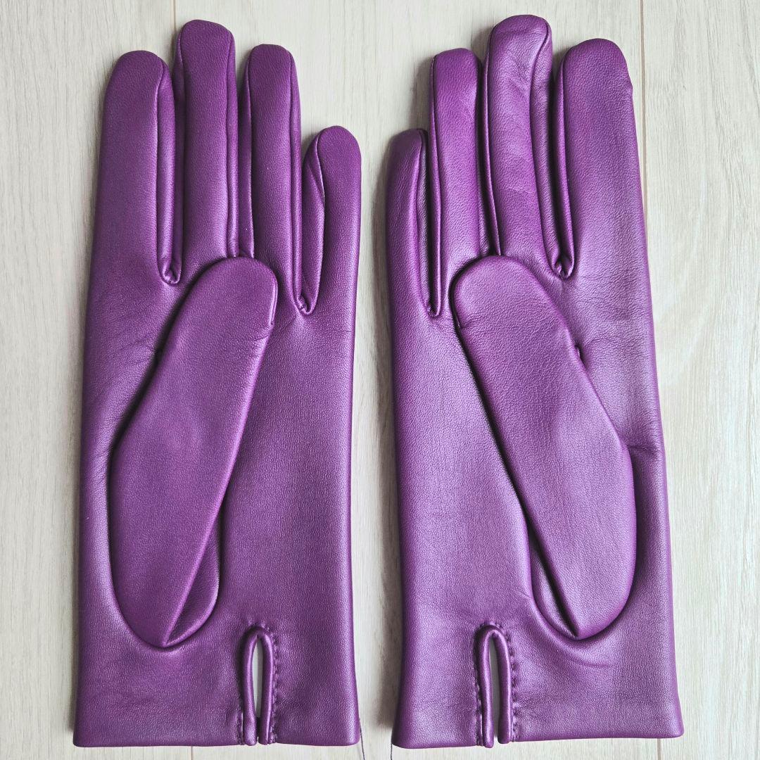 タグ付き未使用✨エルメス 手袋 パーソナルオーダーグローブ アネモネ ラムスキン