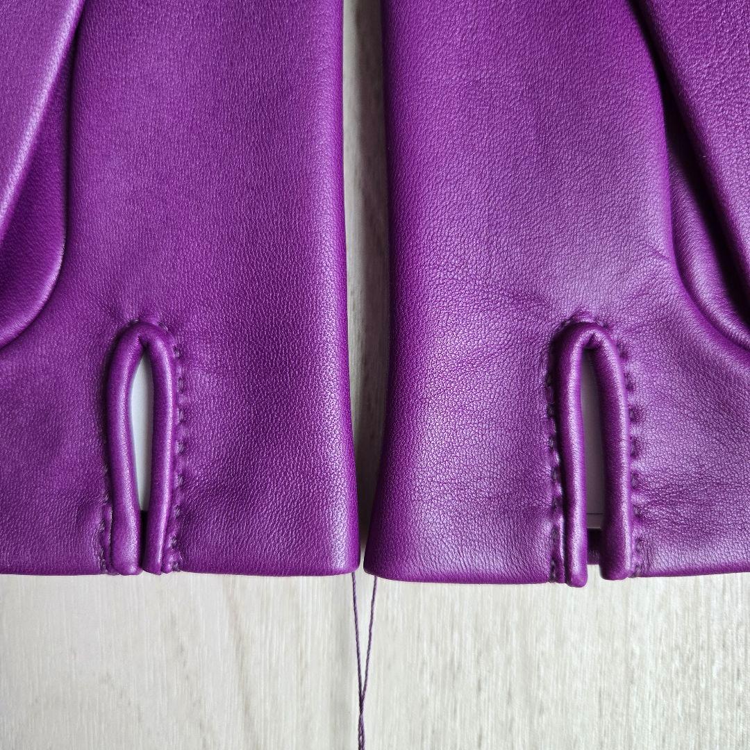 タグ付き未使用✨エルメス 手袋 パーソナルオーダーグローブ アネモネ ラムスキン