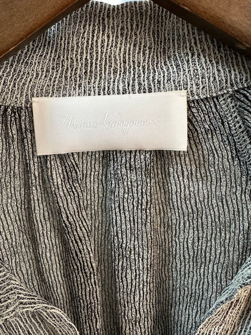 マメクロゴウチ新品紙タグ付き⭐️日本製❗️ストライプジャカードドレスワンピ