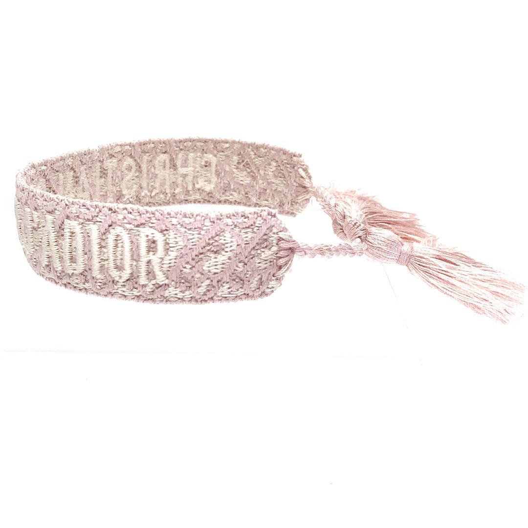 【美品】クリスチャンディオール／ミサンガ ブレスレット ピンク 2本セット