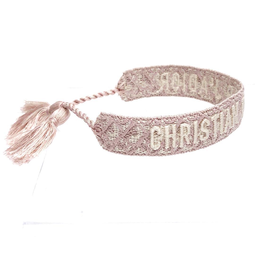 【美品】クリスチャンディオール／ミサンガ ブレスレット ピンク 2本セット