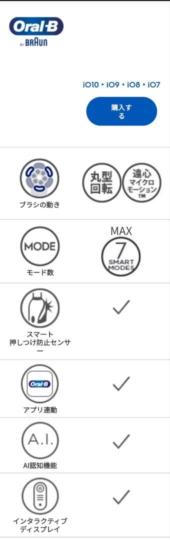 【美品】ブラウン電動歯ブラシ　オーラルB　 io8　Type3758　動作確認済