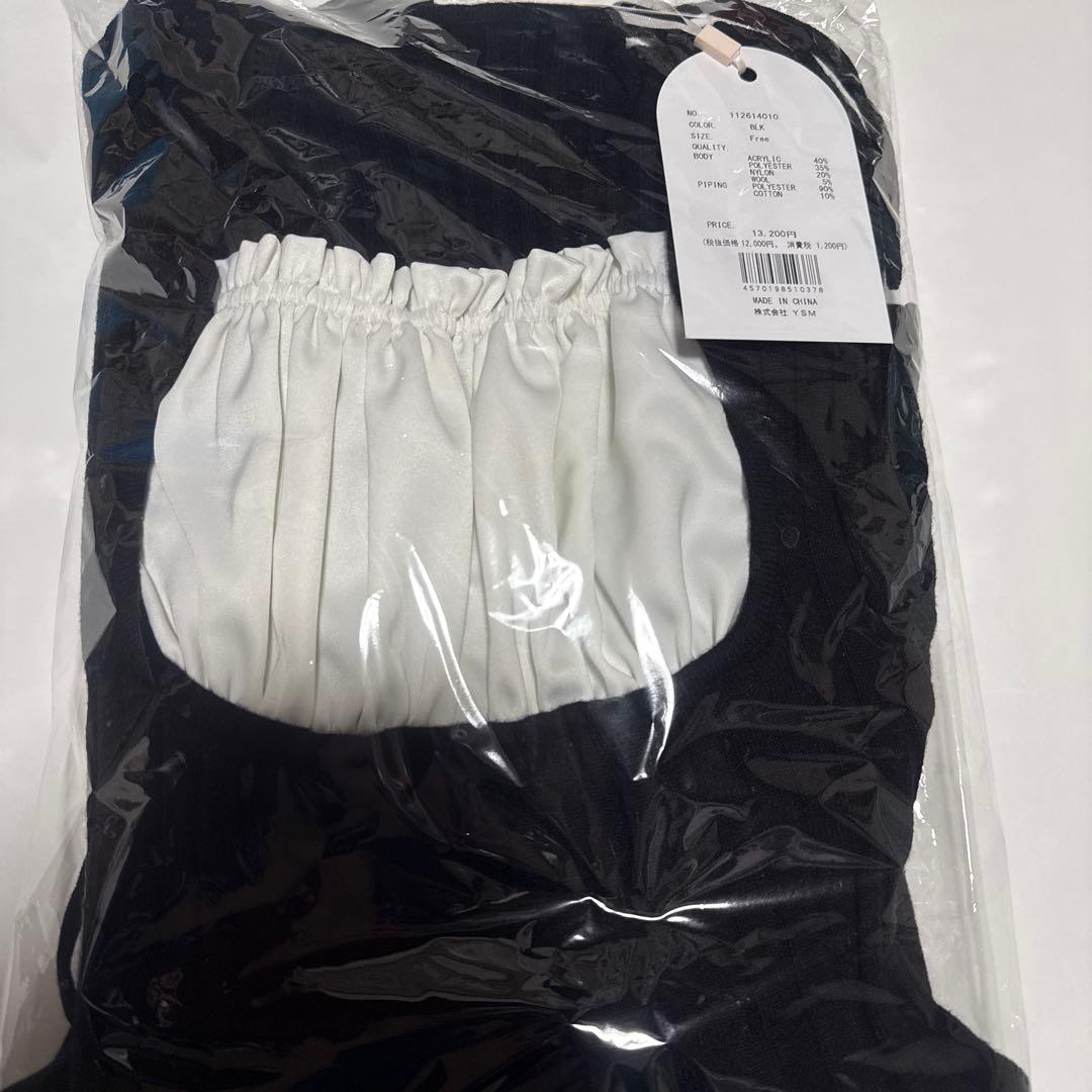 Darich ネックリボンデザインフレアニットミニワンピースFREE/BLACK