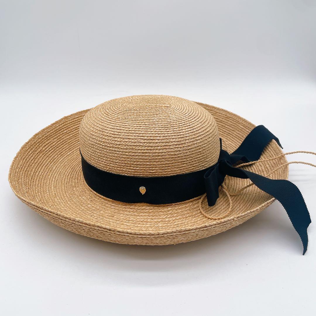 【ヘレンカミンスキー】Newport SB ラフィア 麦わら帽子 ハット リボン