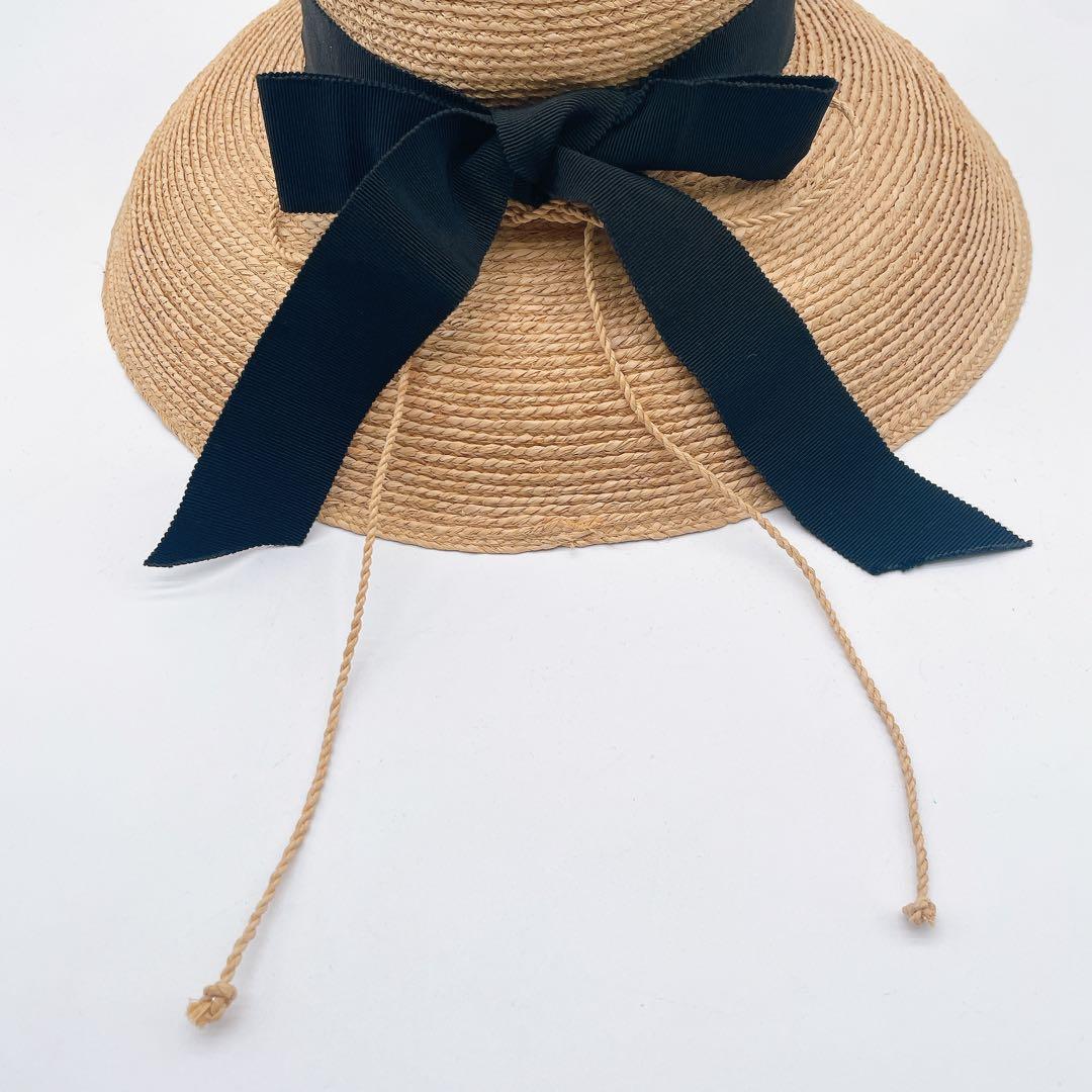 【ヘレンカミンスキー】Newport SB ラフィア 麦わら帽子 ハット リボン