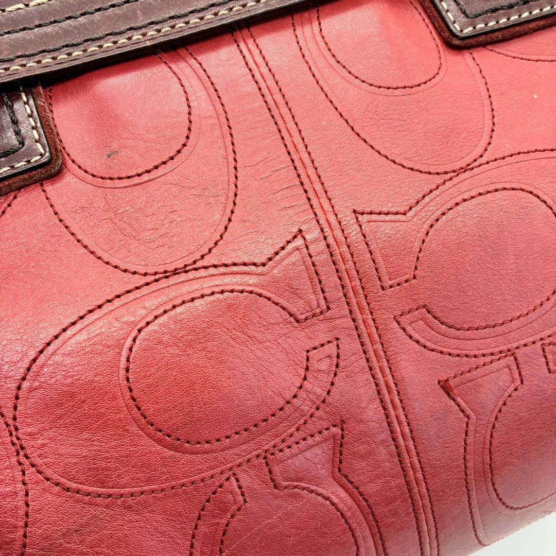 COACH コーチ ハンドバッグ シグネチャー レザー タッセル ゴールド金具