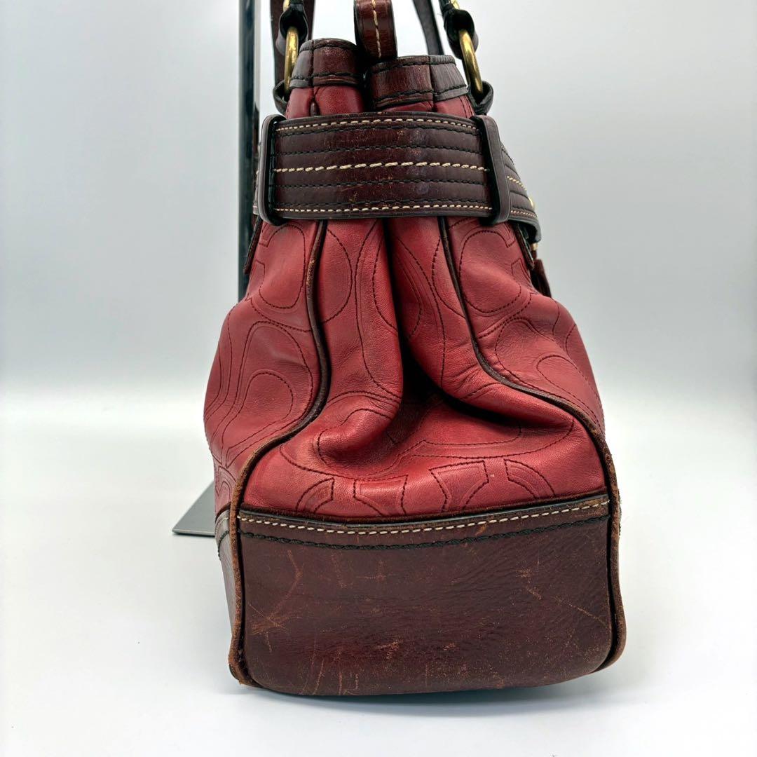 COACH コーチ ハンドバッグ シグネチャー レザー タッセル ゴールド金具