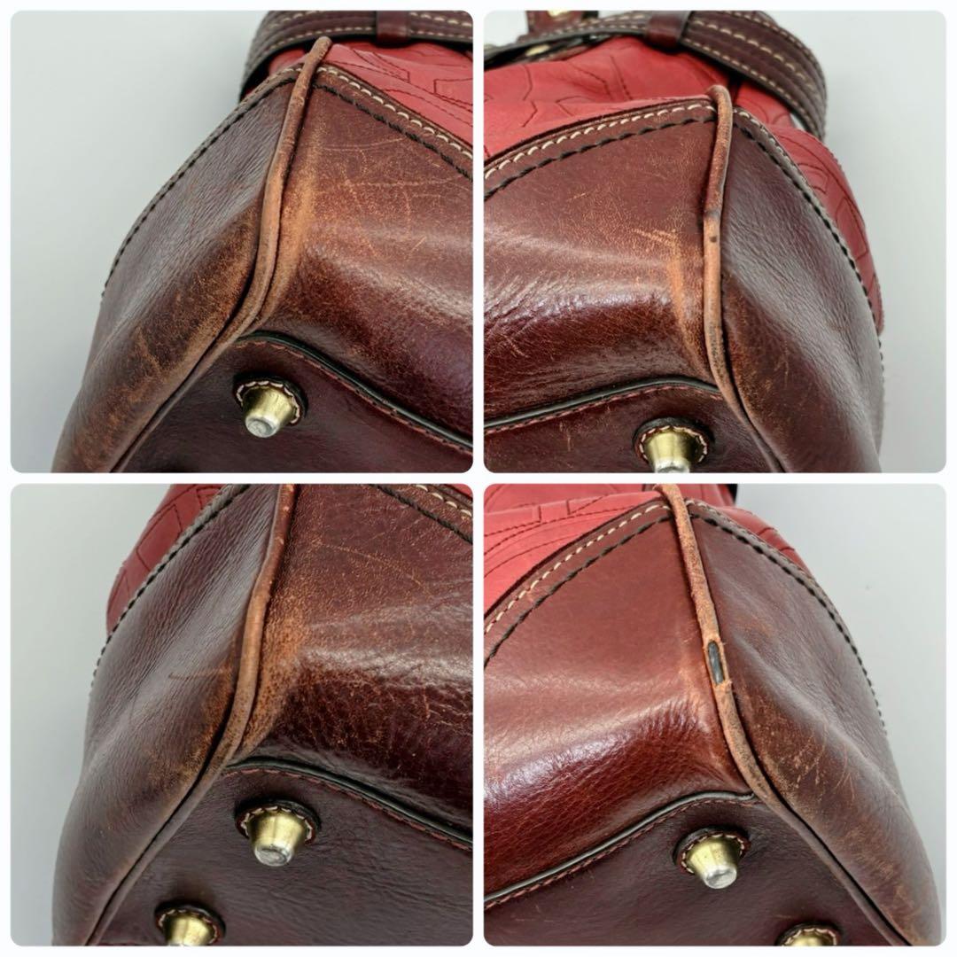 COACH コーチ ハンドバッグ シグネチャー レザー タッセル ゴールド金具