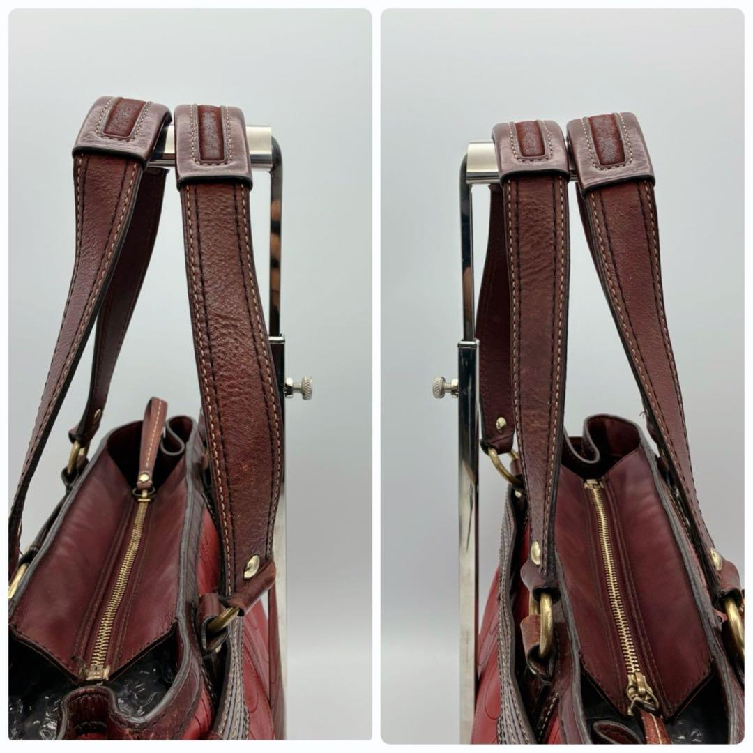 COACH コーチ ハンドバッグ シグネチャー レザー タッセル ゴールド金具