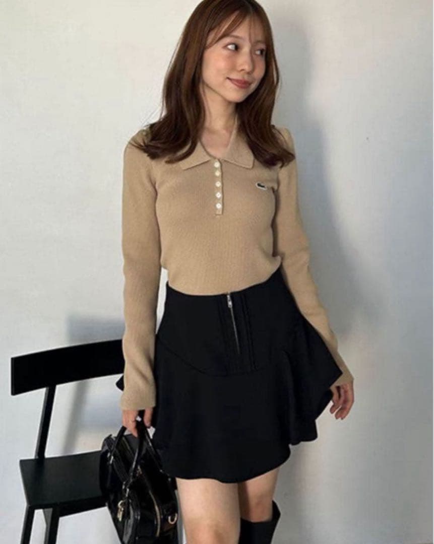 SNIDEL レイヤードフリルミニスカショーパンBLK M