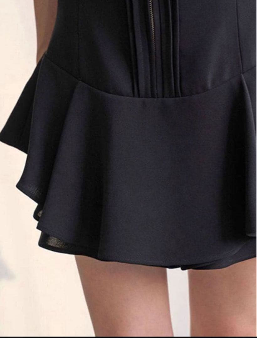 SNIDEL レイヤードフリルミニスカショーパンBLK M