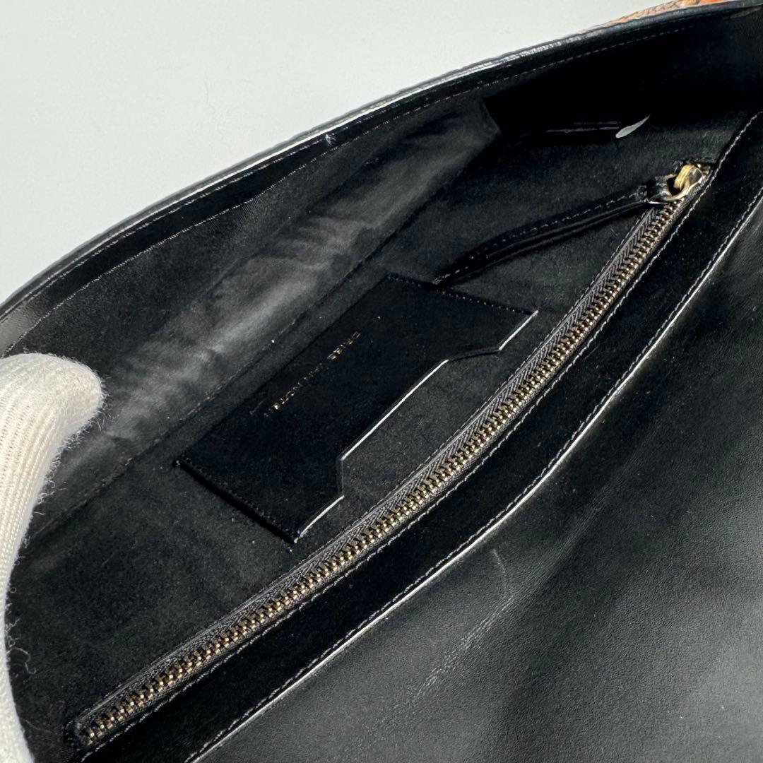 美品 ドリスヴァンノッテン パイソン クラッチバッグ フラワープリント レザー