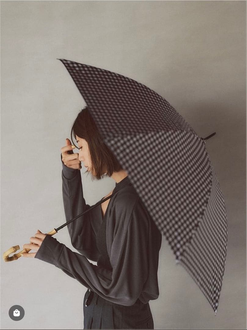 東原亜希25ss FORME 長傘　ドット茶