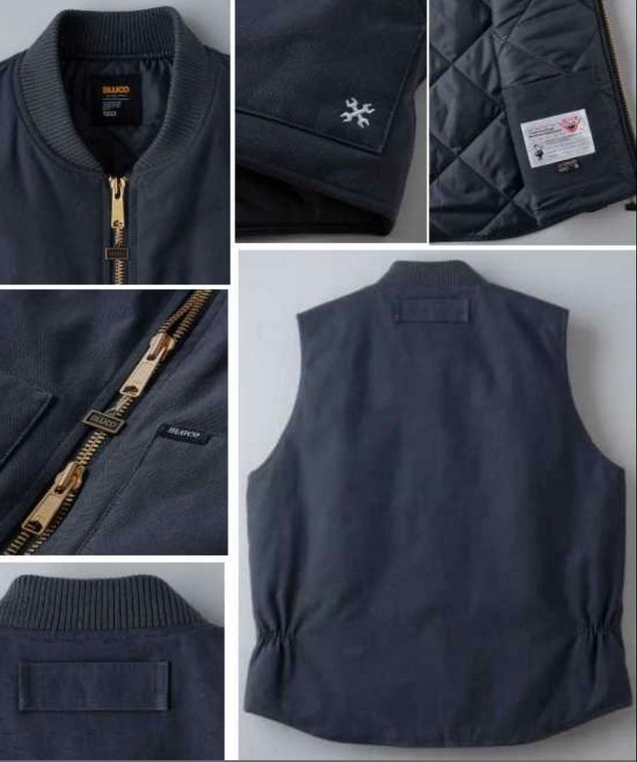 試着のみ ブルコ リブカラーダックベスト