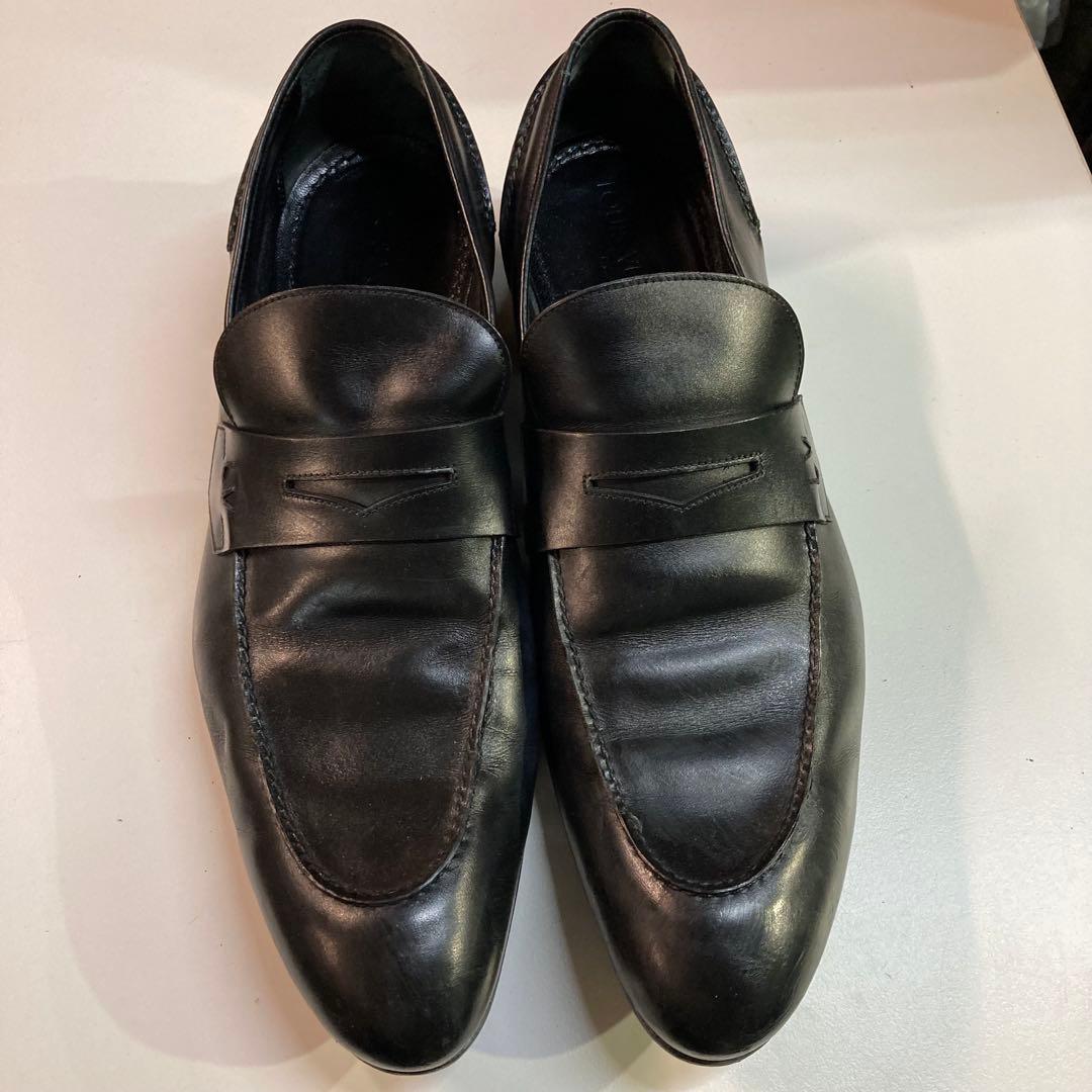 し*ら様 LOUIS VUITTON 靴 27.5cm ブラック レザー 革靴