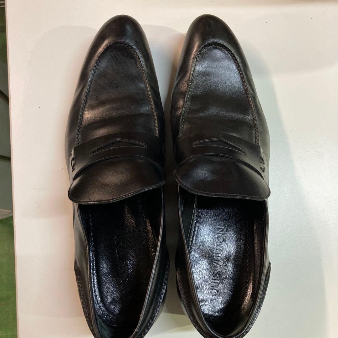 し*ら様 LOUIS VUITTON 靴 27.5cm ブラック レザー 革靴