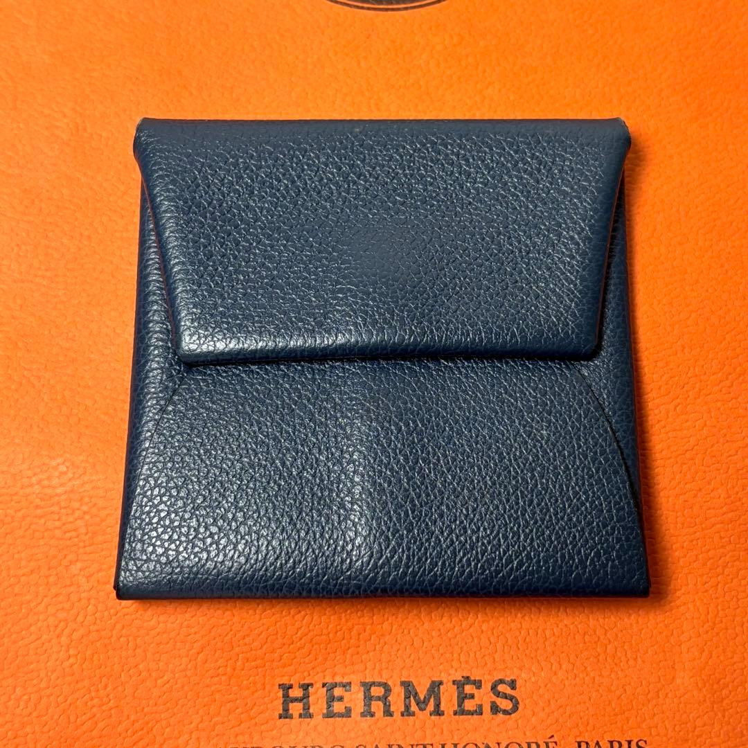 エルメス　HERMES ケース　バスティア　ネイビー　小銭入れ