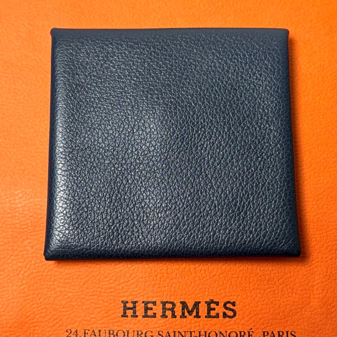 エルメス　HERMES ケース　バスティア　ネイビー　小銭入れ