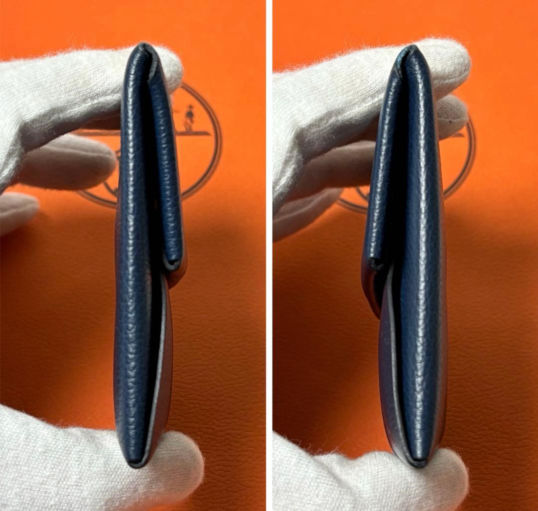 エルメス　HERMES ケース　バスティア　ネイビー　小銭入れ