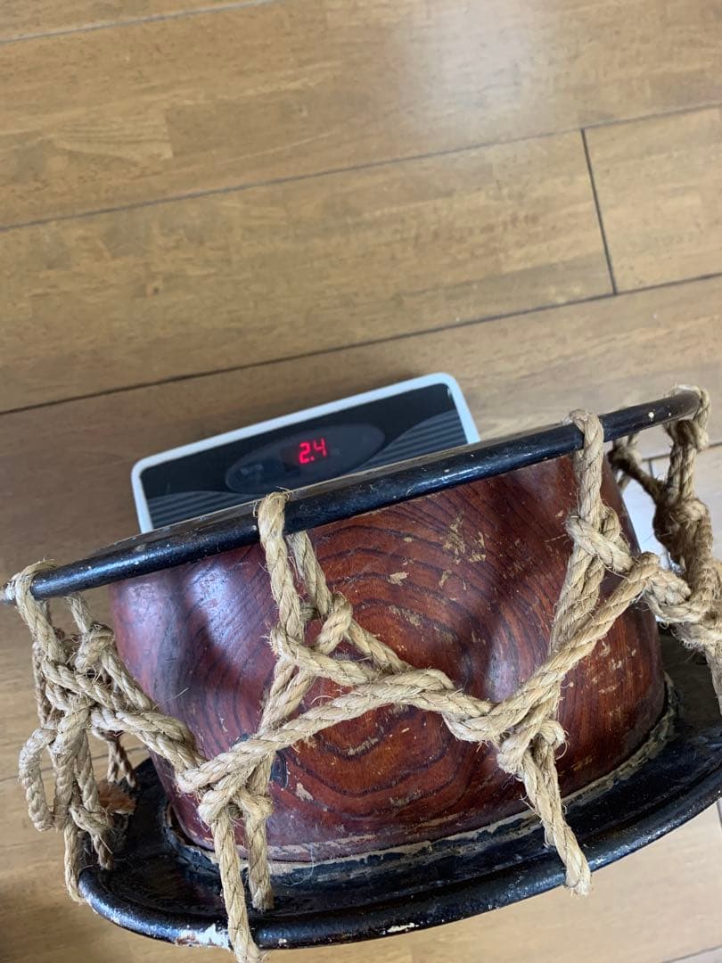 和楽器　和太鼓　締太鼓 　現状品　W36.5cm しめ太鼓 台座 バチ セット