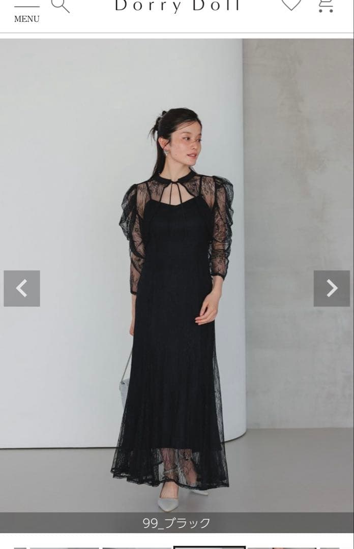 Dorry Doll ブラック シースルーロングドレス