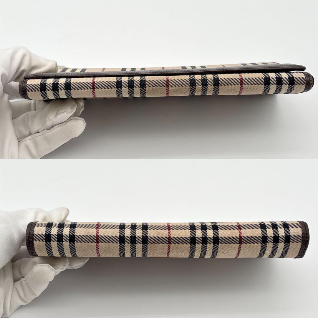 BURBERRY がま口 長財布 ノバチェック レザー ウォレット ベージュ