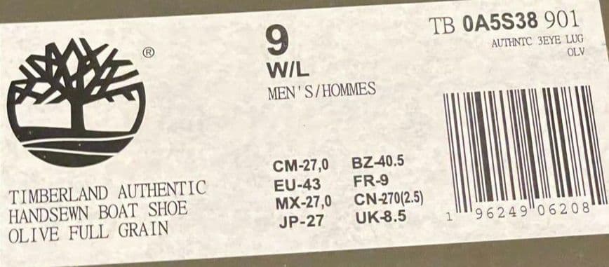 靴 Timberland Authentic Handsewn Boat Shoe