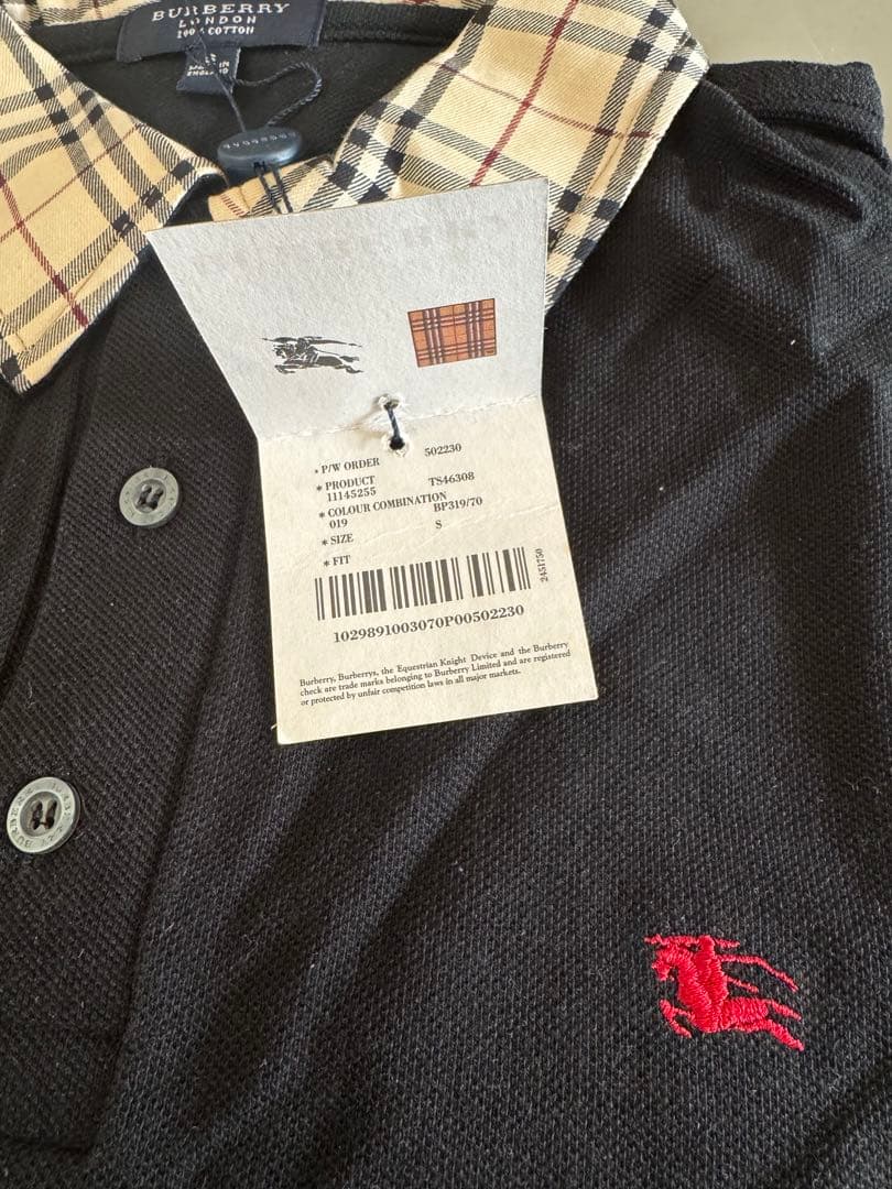 ポロシャツバーバリーBerberrys BK チェック　刺繍イングランド製