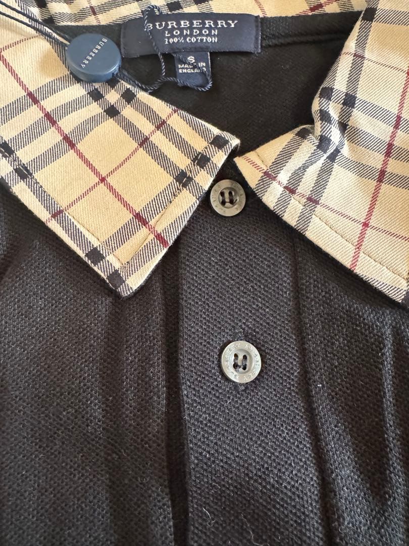 ポロシャツバーバリーBerberrys BK チェック　刺繍イングランド製