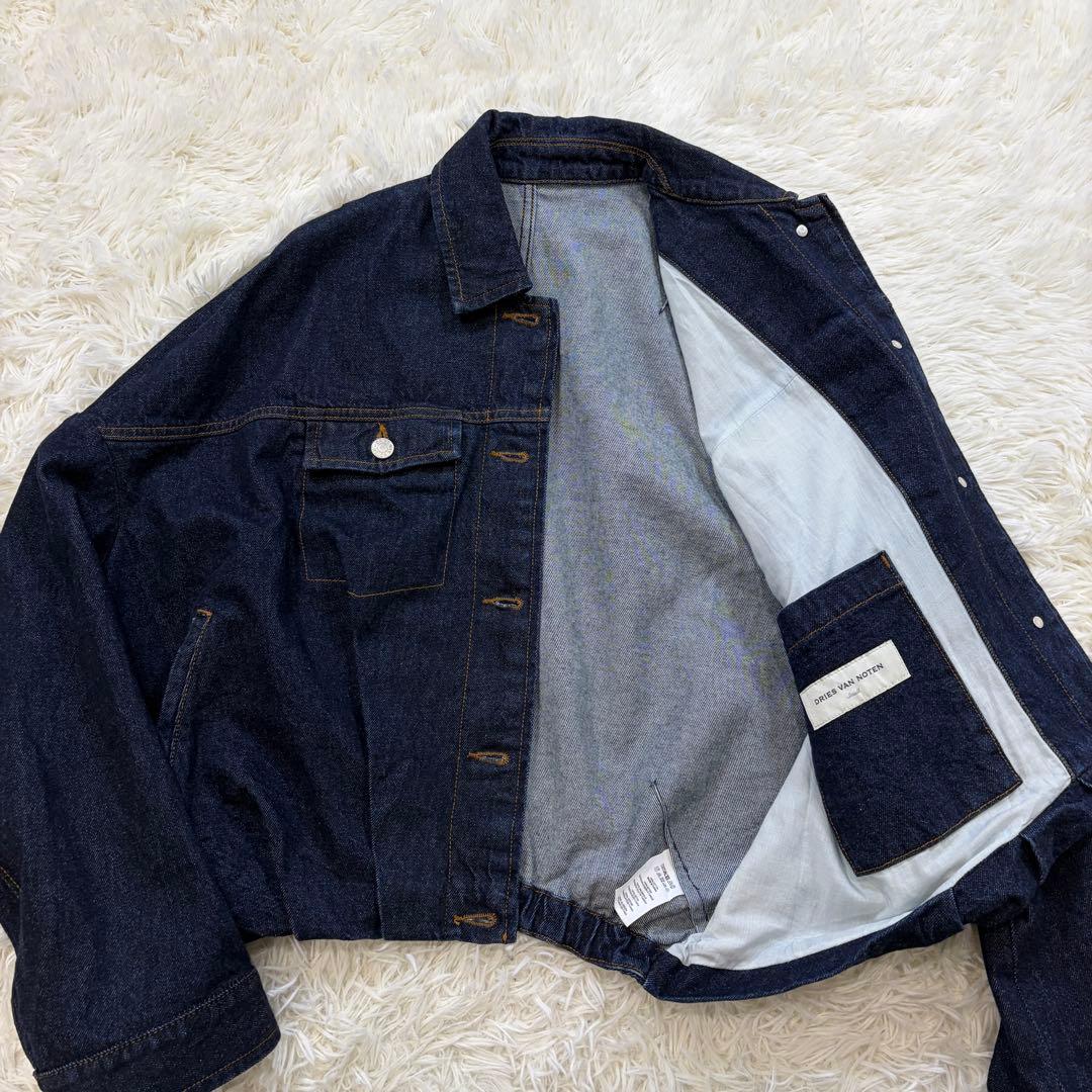 【新品同様】ドリスヴァンノッテン ギャザー オーバーサイズ デニムジャケット S