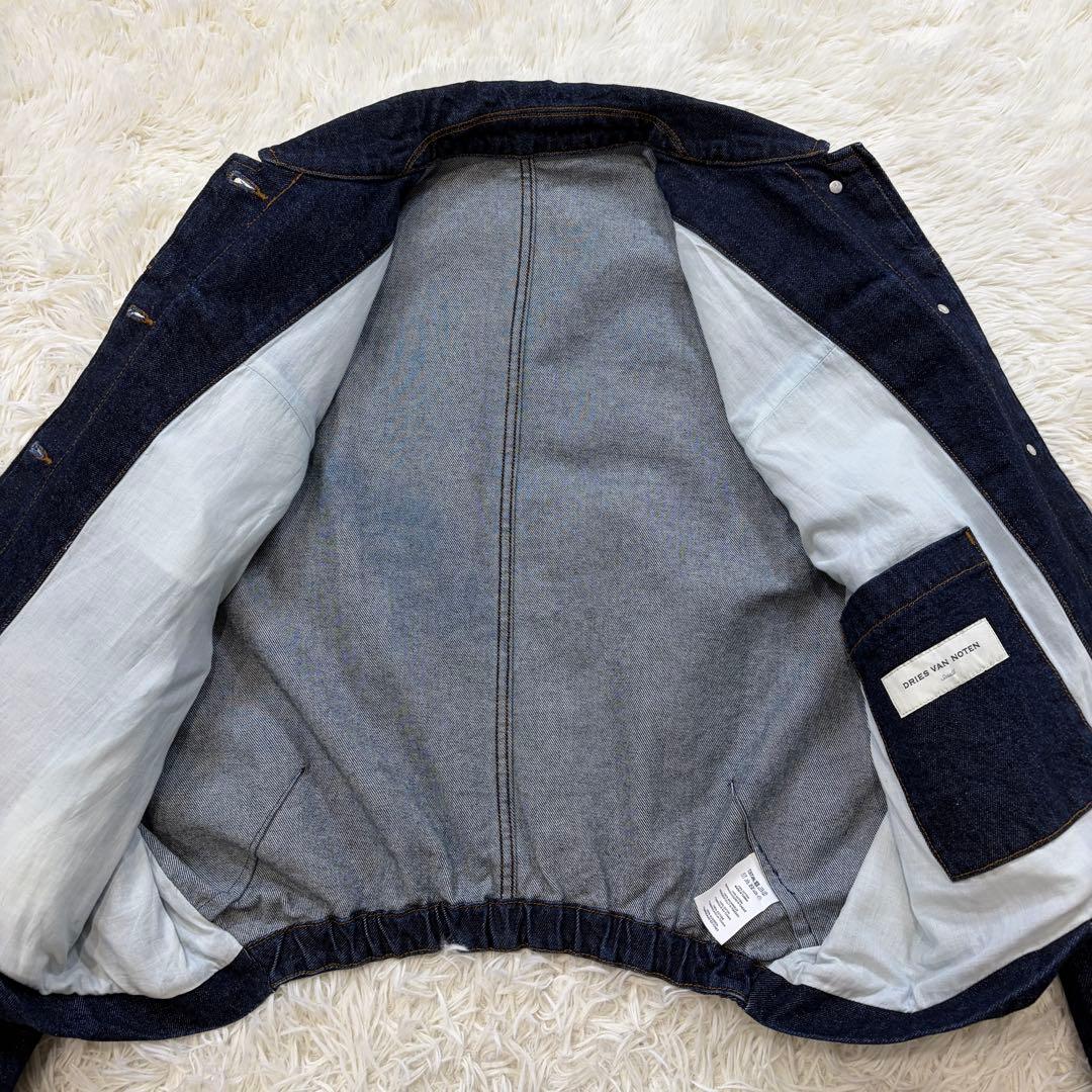 【新品同様】ドリスヴァンノッテン ギャザー オーバーサイズ デニムジャケット S