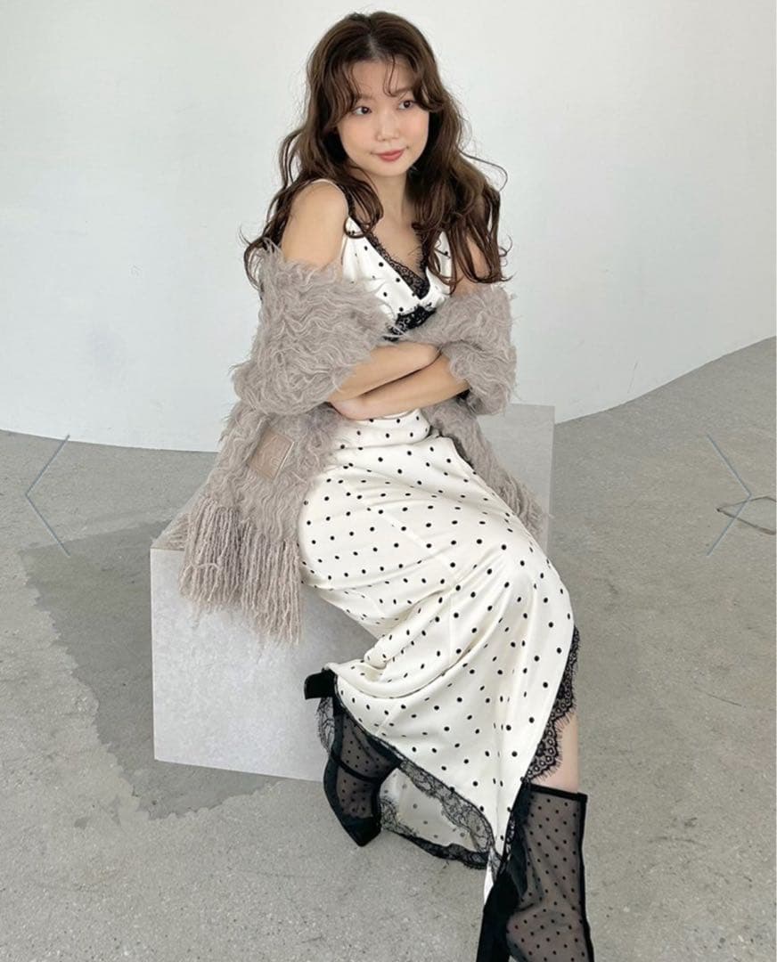 FRAY I.D フレイ アイディー　レーストリムキャミワンピース　タグ付き